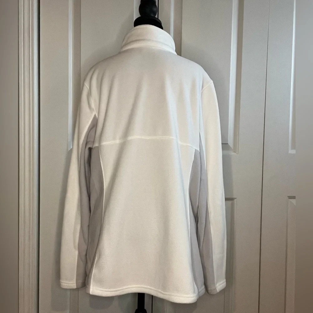 Columbia Full Zip Fleece Jacket, Cream/Gray, Size XXL - Picture 5 of 8